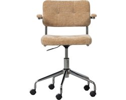 WOOOD Kova Bureaustoel - Geweven Ribstof - Donkerzand - 87x54x80