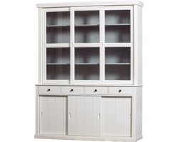 WOOOD Lagos Vitrinekast - Grenen - Wit - 214x166x48