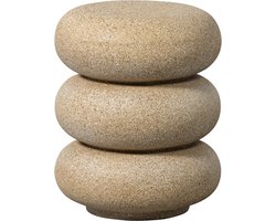 WOOOD Laurel Bijzettafel Met Spikkels - Magnesium - Beige - 50x40x40