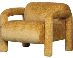 WOOOD Lenny Fauteuil - Polyester - Goud/Geel - 65x76x82