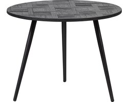 WOOOD Leo Bijzettafel - Teak/Ijzer - Zwart - 45x58x58