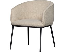 WOOOD Leon Eetkamerstoel - Bouclé - Naturel Melange - 77x61x63