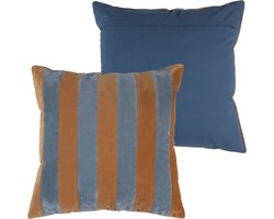 WOOOD Lira Kussens - Blauw/Oranje - Set van 4