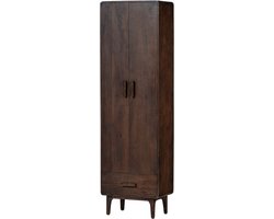 WOOOD Liya Hoge Kast - Mangohout - Donkerbruin - 200x60x35