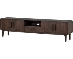 WOOOD Liya Tv Meubel 200 CM - Mangohout - Donkerbruin - 50x200x35