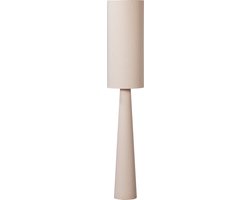 WOOOD Loft Vloerlamp - Met Zowel Boven als Onderin De Lamp - E27 Lichtbron - Metaal/Bouclé Stof - Naturel - 187xØ35 cm