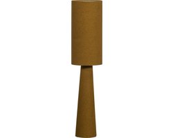 WOOOD Loft Vloerlamp - Met Zowel Boven als Onderin De Lamp - E27 Lichtbron - Metaal/Bouclé Stof - Tapenade - 130xØ30 cm
