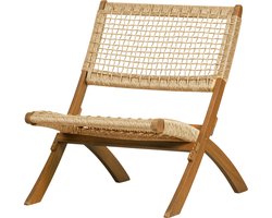 WOOOD Lois Tuinklapstoel Ruit - Hout - Naturel - 73x60x78