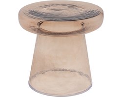 WOOOD Loma Bijzettafel - Glas - Bruin - 38x40x40