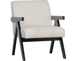 WOOOD Lowie Fauteuil - Polyester - Naturel/Zwart - 79x60x79 cm