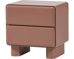 WOOOD Lustra Nachtkastje - Hout - Hoogglans Oudroze - 43x57x57
