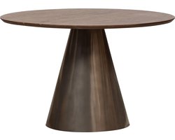 WOOOD Maggie Eetkamertafel - Metaal/Mango Hout - Zwart - 76x120x120