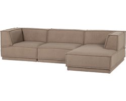 WOOOD Manu Chaise Longue Bank Rechts - Teddy - Taupe - 73x286x160