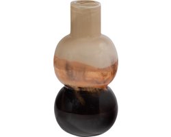 WOOOD Marjon Vaas Decoratie - Handgevormd - Glas - Bruin - 30x14x14