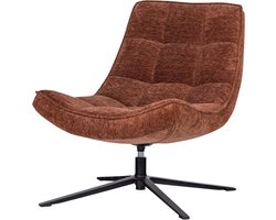 WOOOD Maudi Draaifauteuil - Chenille - Bruin - 84x74x86