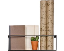 WOOOD Meert Wandplank - Metaal - Zwart - 16x50x8