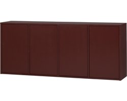 WOOOD Merel Dressoir - Grenen - Bordeauxrood - 85x198x39,5 cm