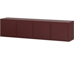 WOOOD Merel Tv Meubel - Grenen - Bordeauxrood - 49,5x198x39,5 cm