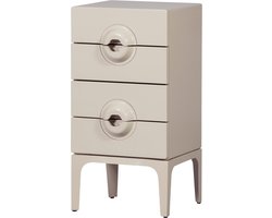 WOOOD Merge Ladekast 4 lades - Eucalyptus Hout - Grijs/Beige - 89x44x45 cm