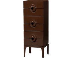 WOOOD Merge Ladekast 6 lades - Eucalyptus Hout - Bruin/Rood - 120x44x45 cm