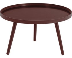 WOOOD Mesa Bijzettafel L 34xø60 cm - Hout - Bordeauxrood - 34x60x60
