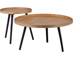 WOOOD Mesa Bijzettafel L - Hout - Naturel - 34xØ60
