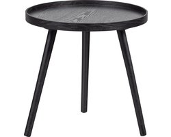 WOOOD Mesa Bijzettafel M - MDF Tafelblad/Grenenhouten Poten - Zwart - 45x45x45 cm