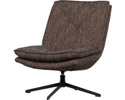WOOOD Milaro Draaifauteuil - Polyester - Bruin Melange - 88x75x94