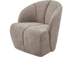 WOOOD Mojo Draaifauteuil - Ribstof - Donker Zand - 75x68x77