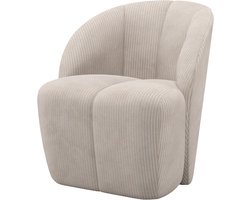 WOOOD Mojo Draaifauteuil - Ribstof - Ecru/Beige - 75x68x77 cm