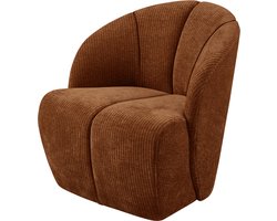 WOOOD Mojo Draaifauteuil - Ribstof - Roest Bruin - 75x68x77