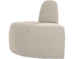 WOOOD Mojo Eetbank Hoek Rond Rugleuning - Bouclé - Beige Melange