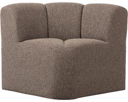 WOOOD Mojo Eetbankje Hoek Met Rugleuning - Bouclé - Bruin Melange