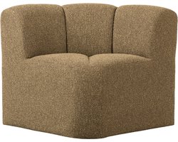 WOOOD Mojo Eetbankje Hoek Met Rugleuning - Bouclé - Geel/Bruin Melange