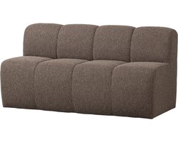 WOOOD Mojo Eetbankje Met Rugleuning - Bouclé - Bruin Melange - 164cm