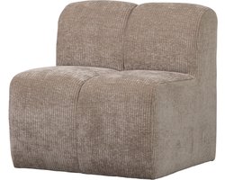 WOOOD Mojo Eetbankje Met Rugleuning - Ribstof - Donker Zand - 83x84x73 cm