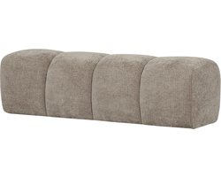 WOOOD Mojo Eetbankje - Ribstof - Donker Zand/Beige - 49x164x45 cm
