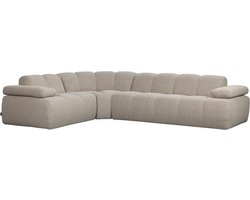 WOOOD Mojo Hoekbank Links - Bouclé - Beige Melange - 74x310x230