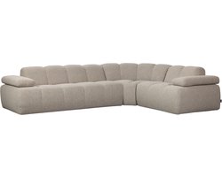 WOOOD Mojo Hoekbank Rechts - Bouclé - Beige Melange - 74x310x230