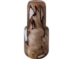 WOOOD Monika Vaas Decoratie - Handgevormd - Glas - Bruin - 36x16x16 cm