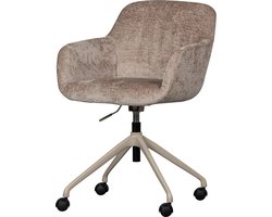 WOOOD Morros Bureaustoel - Chenille Stof - Taupe - 88x57x60
