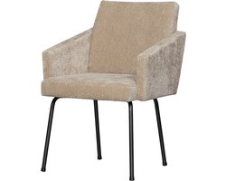 WOOOD Mount Eetkamerstoel met armleuning - 3D Chenille - Zand - 82x61x65