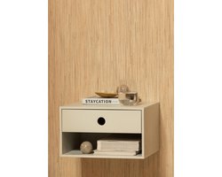 WOOOD Nancy Hangend Nachtkastje - MDF - Mist/Grijs - 20x34x30 cm