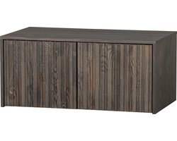 WOOOD New Gravure Kistbank - Essenhout - Espresso - 40x88x50