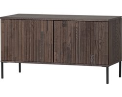 WOOOD New Gravure Tv Meubel - Essenhout - Espresso/Bruin - 56x100x44 cm