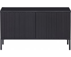 WOOOD New Gravure Tv Meubel - Grenenhout - Zwart - 56x100x44