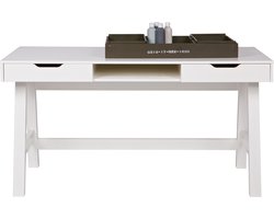 WOOOD Nikki Bureau - Grenen - Wit - 75x140x62