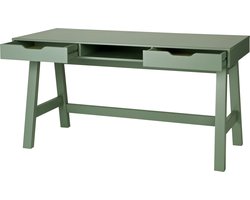 WOOOD Nikki Bureau - Grenenhout - Jadegroen - 75x140x62 cm