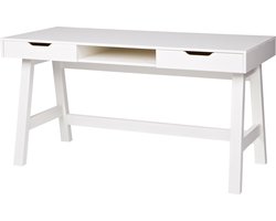 WOOOD Nikki Bureau - Grenenhout - Wit - 75x140x62 cm