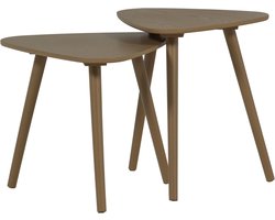 WOOOD Nila Bijzettafels - Hout - Mud - Set van 2